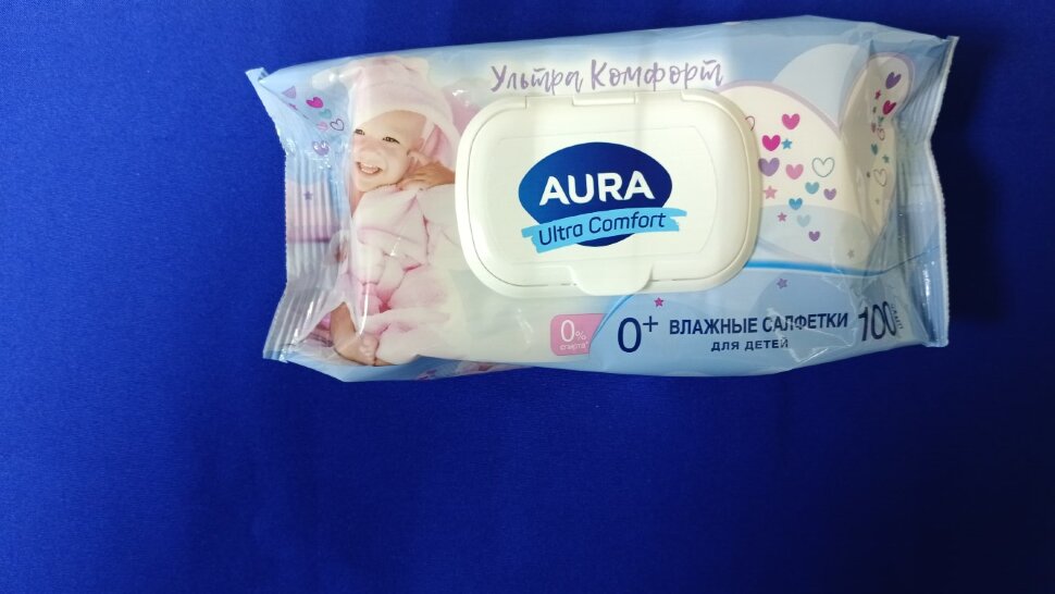 Салфетки влажные  "AURA" Ultra Comfort детские 100л клапан (12)